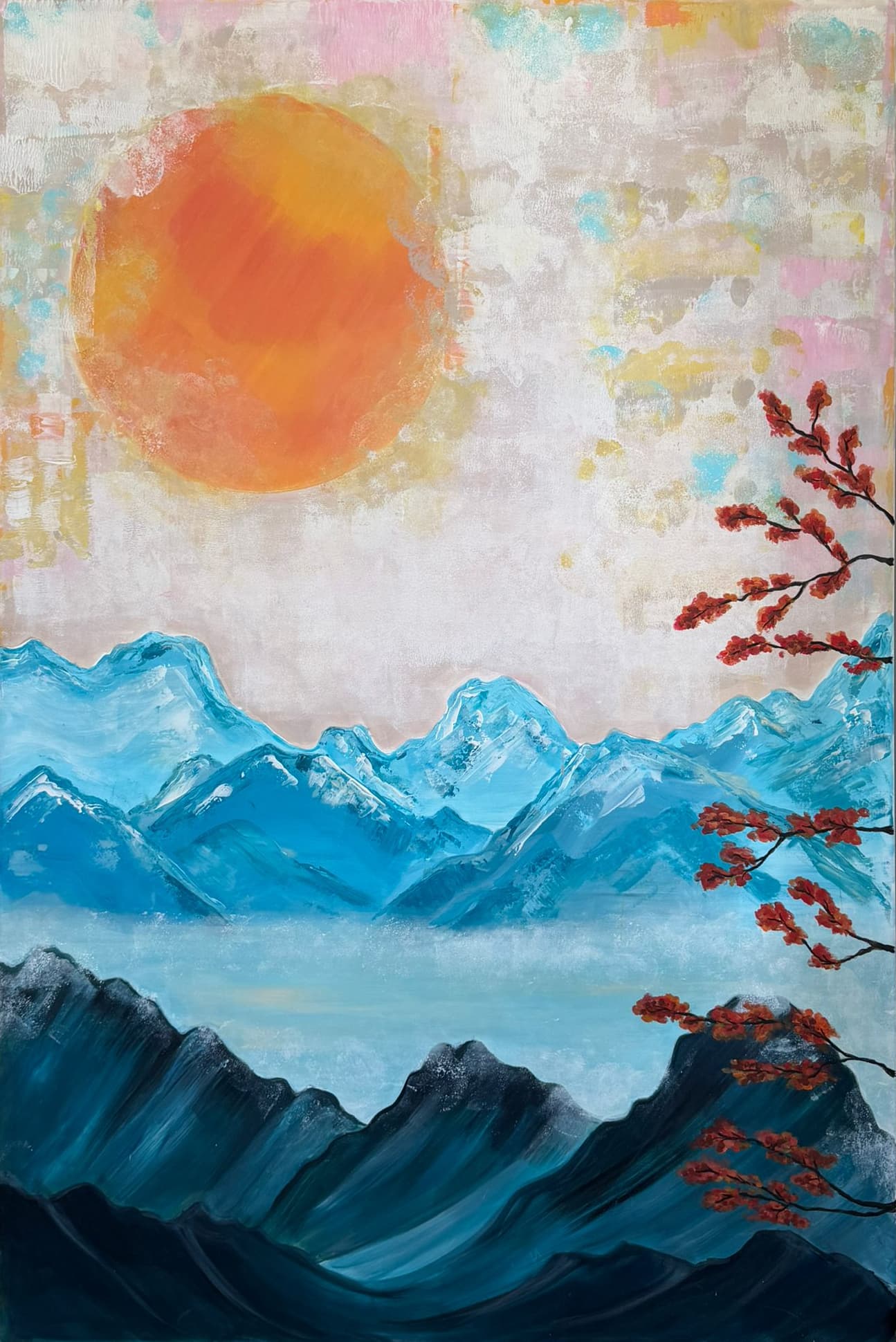 Mountain Sunrise — imagined mountains, real light
